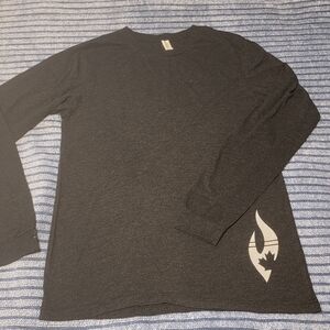 Bella Canvas Dark Gray Long Sleeve Tee with White Graphic